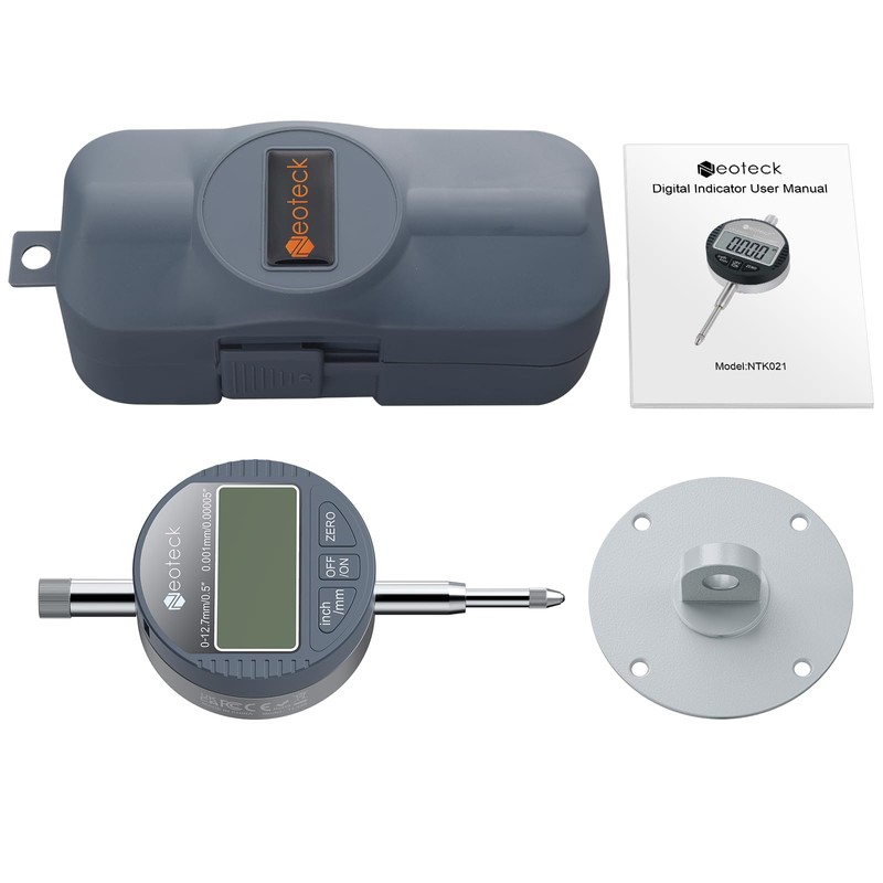 Neoteck DTI Digital Dial Indicator 0.5 inch/12.7mm, High Resolution: 0.00005