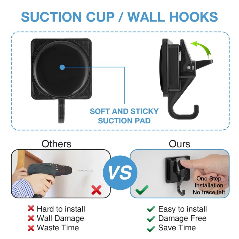 Khdrvok Heavy Duty Vacuum Wreath Cup Hook, Easy to Install