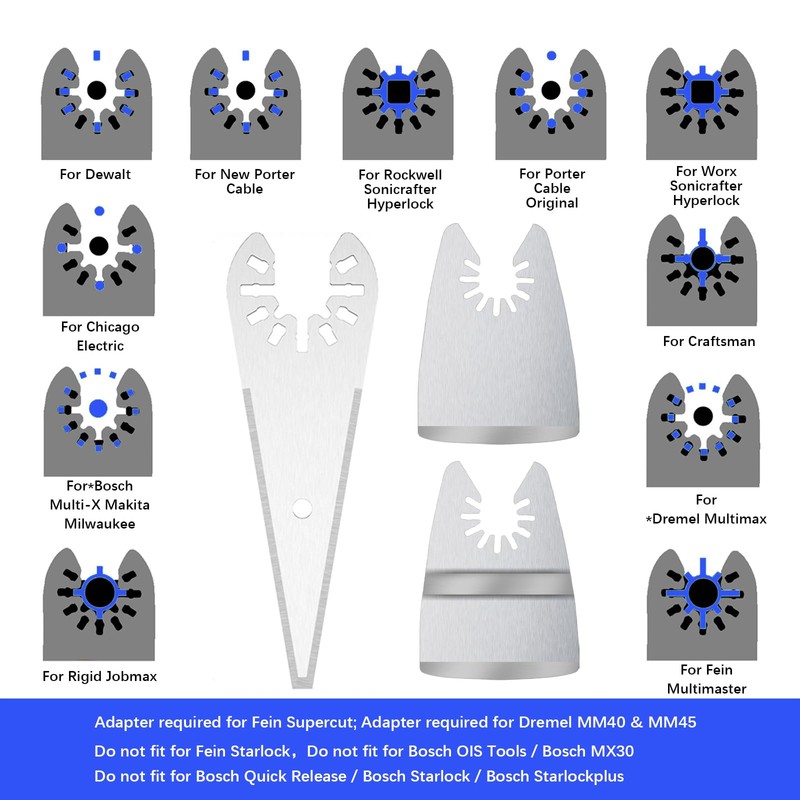 9pcs Oscillating Scraper Blades for Caulk Adhesive sealant Removal, Universal