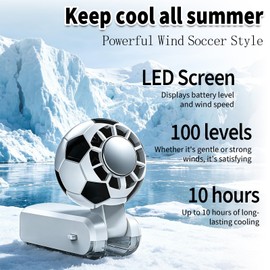 2026 World Cup Handheld Fan-Portable Handheld Turbo Fan with Ice Cooling