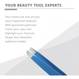 Tweezers Professional Slanted Tweezers for Facial and Ingrown Hair Removal - Ideal for Both Women and Men, Available in Blue, Made of Stainless Steel