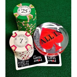 ChipDaddy 3" Acrylic All-In Button - Red Spade Dealer Marker For Home Or Casino Games