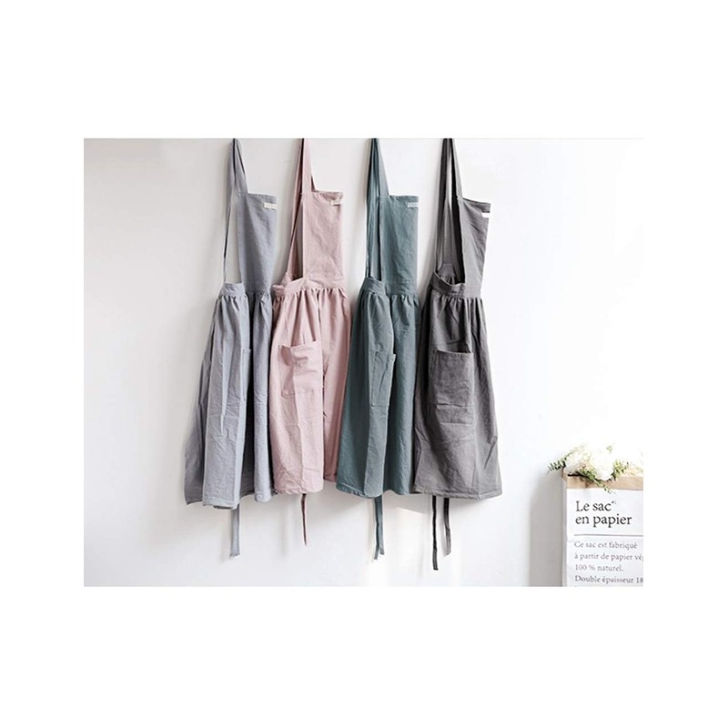 SPDYCESS Aprons Japanese Style Cooking Apron Women with 2 Pockets