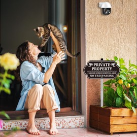 No Trespassing Signs Private Property, Video Surveillance Sign, No Trespassing Video Surveillance Signs, Aluminum Camera Signage for Property with Long Stake Easy to Install for Outdoor (2 Pack)