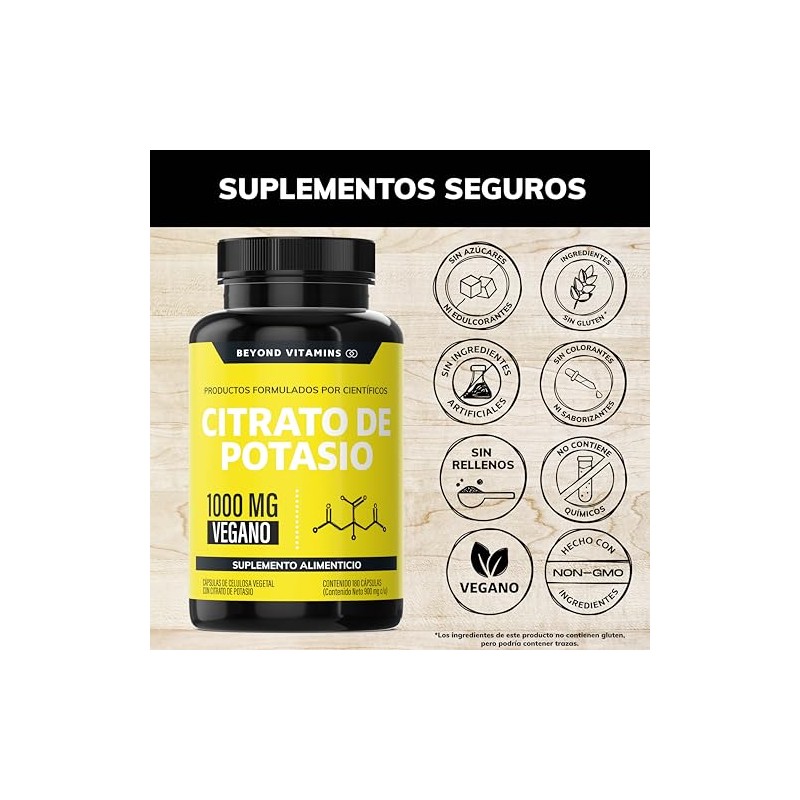 Citrato de Potasio 1000mg | Adicionados con Platano en Polvo,
