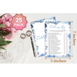 CTLHKY Bridal Shower Games, Blue Hydrangea Theme Wedding Shower Games, Bridal Shower Decorations Supplies Activities Ideas, Bachelorette, Engagement Party Game Cards Favors for 25 Guests -A10
