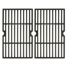 Hisencn Grill Cooking Grates for Char Griller Charcoal Grill 1624 E1515 22424 1515 1224 1616 Smoker Box, Side Fire Box, Cast Iron Grill Grid Replacement Parts 2-Pack
