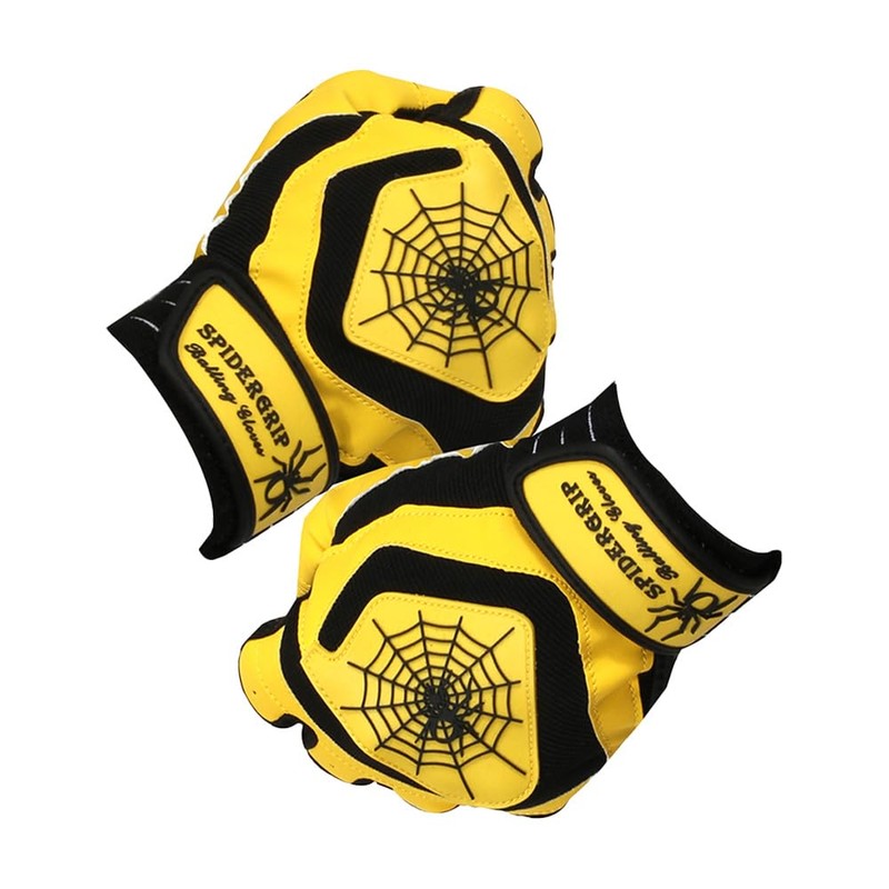 Spidergrip Nonslip Batting Gloves (Yellow Black, M)