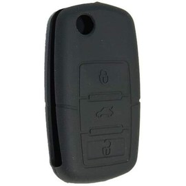 HQRP Black Folding Flip Key Case FOB Shell Remote Protective Cover Compatible with Volkswagen VW Jetta GL GLX 1998 1999 2000 98 99 00 + HQRP Coaster