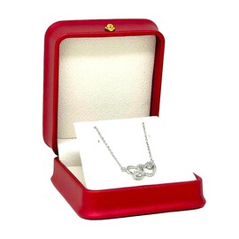 Luxury Red PU Leather Jewelry Storage and Gift Box with Suede Interior – Elegant Organizer for Necklace, Pendant, and Earrings – Size 3.3" x 2.8" x 1.6" – Perfect for Gift Packaging & Retail Display