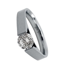 B.Tiff BTiff Signity Star Brighter than Diamond .75Ct Round Tension Set Solitaire Ring Sizes 4-10 (Anodized Titanium, 6)