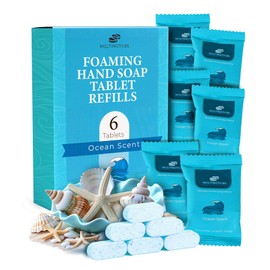 MELTINGTABS Foaming Hand Soap Tablets Refill Tablets – Ocean Scent, 6-Pack Concentrated Tablets for Foaming Soap, Quick Dissolve and Mess Free