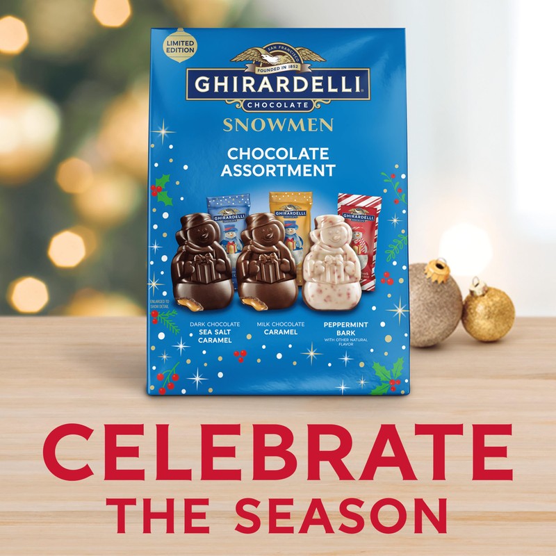 Ghirardellli Chocolate Snowmen Assortment for Easter Candy, 15.3 Oz Bag
