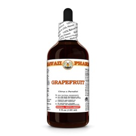 Grapefruit (Citrus x Paradisi) Dry Peel Tincture, Made in Hawaii, Raw Materials, All Natural, Vegan, Pure Liquid Extract - 4 fl.oz