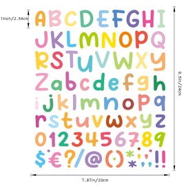ZJWZSLI 14 Sheets Colorful Alphabet & Numbers Stickers, 1134 Pieces, Vinyl, Waterproof, Indoor Use, Letter Print, Rectangular, Colorful Cartoon, Notebook, Classroom Decor