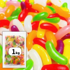 Kasugai Seika Jelly Bins 2.2 lbs (1 kg) (Large) 7 Flavors (Strawberry, Melon, Peach, Grape, Orange, Banana, Lemon), Commercial Jelly, Beans, Gummies, Bulk Purchase GOS
