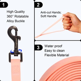 Dog Lead, Dog Lead with Handle and Storage Bag, Waterproof Training Leads for Dogs, 1.5 m/3 m/5 m/10 m/15 m Heavy Duty Lead for Small, Medium and Large Dogs