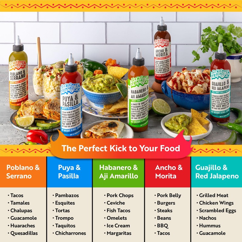 Humble House - Hot Sauce Variety Pack with 5 Low-Sodium