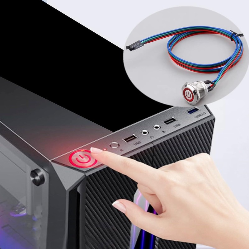 JZK PC Power Switch - Metal Chassis Button for Computer