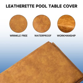 GSE Games & Sports Expert Billiard Pool Table Covers, 7'/8'/9' Heavy Duty Leatherette Pool Table Covers, Waterproof & Tearproof Cover for Pool Table (Several Colors Available, Russet - 9ft)