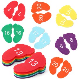 Outus 48 Pieces Carpet Feet Spots, Sit Foot Spots, Line up Spots for Classroom Floor, Carpet Markers for Teacher Supplies Classroom Rug, School Decoration (Number 1-24)