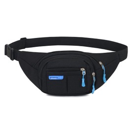 Waterproof Bum Bag Waist Fanny Packs Travel Hiking Outdoor Sport Money Hip Bag Pouch Pack Holiday Running Belt (BlackⅠ)