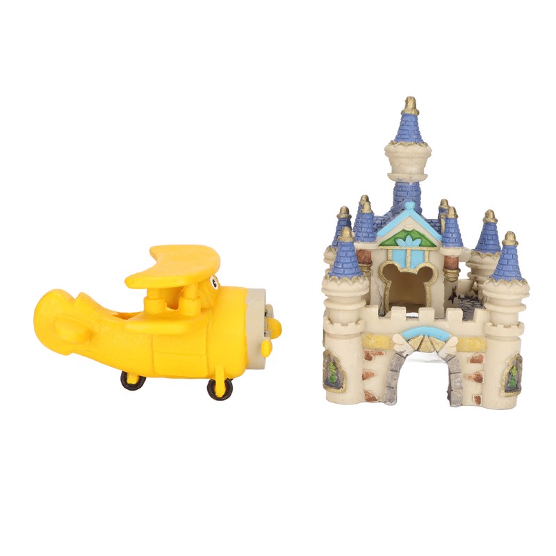 Aquarium Resin Airplane Castle Decoration Simulation Safe Cartoon Fish Tank