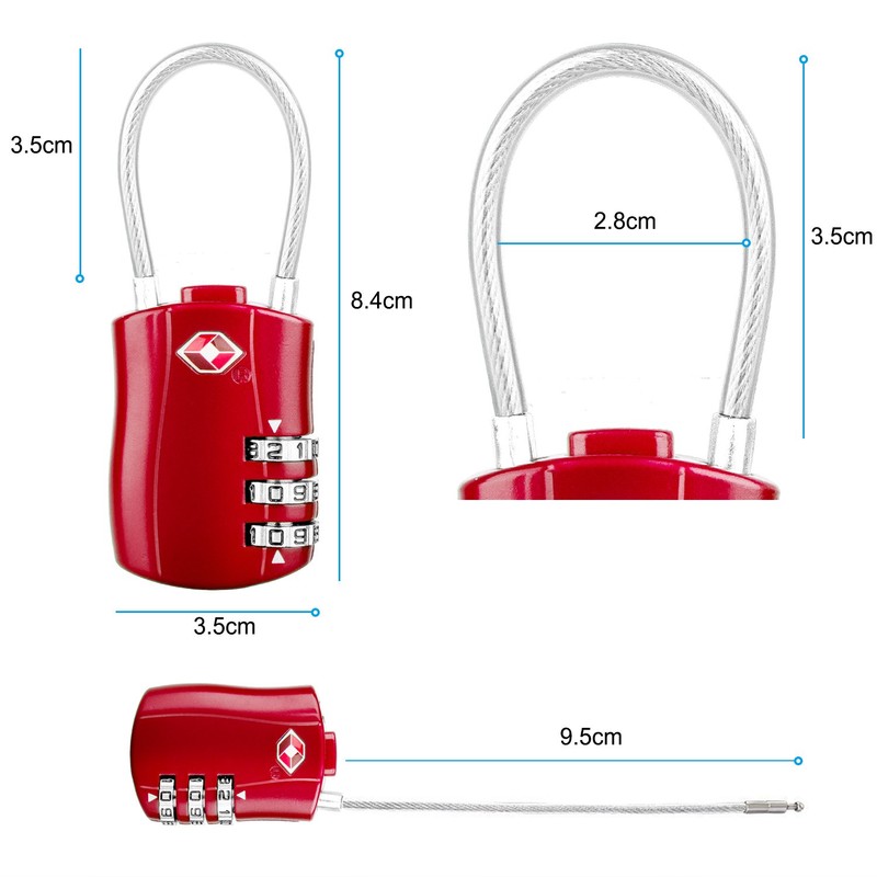 [Pack of 2] TSA Luggage Locks, Diyife 3-Digit Security Lock,
