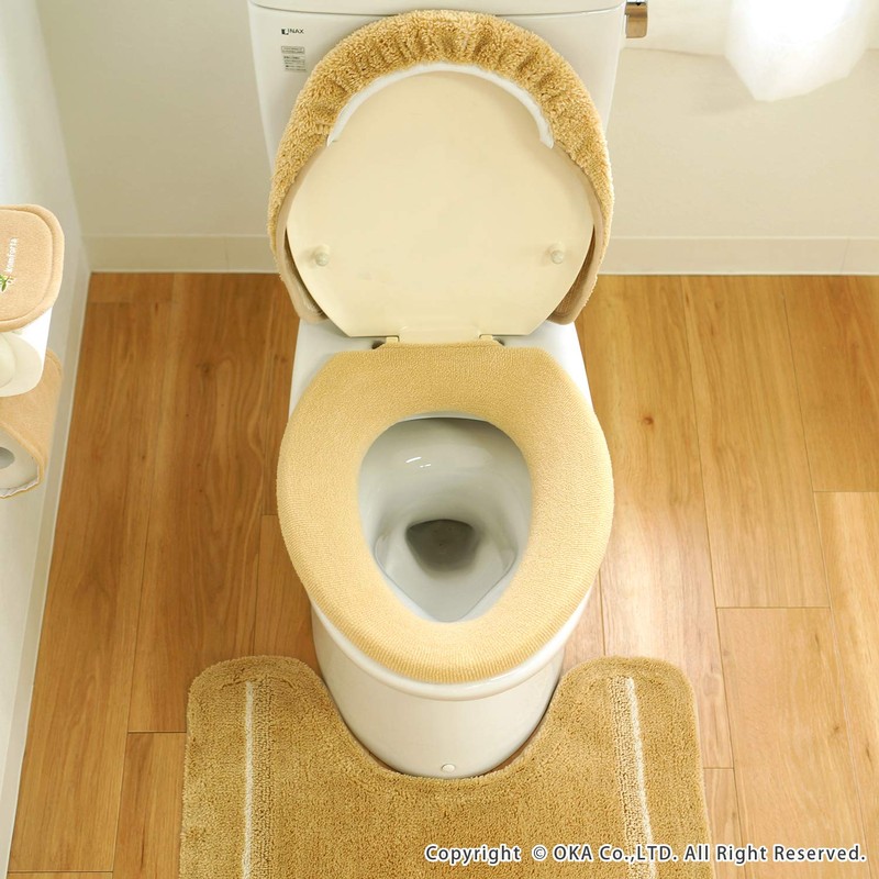 OKA Toilet Seat Cover, Beige, O-type Only, Com Forta 5