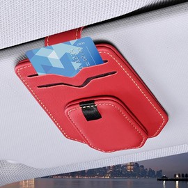 Sujetador de Gafas de Sol para Clip de la Visera del Coche Accesorios Organizadores de Interior Automotriz de Cuero Sujetador Magnético de Gafas de Sol para Visor del Coche Para RV, Automóvil, C