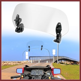 HEROFFIX 28.5cm Motorcycle Windshield Motorcycle Wind Deflector Clear Lens Adjustable Clip Windshield Extension Universal Fit for Most Motorcycle Scooter Replace Parts