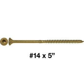 #14 X 5" Extra Long Gold Star Wood Screw Torx/Star Drive Head (1 Pound - 30 Approx. Screw Count) - Multipurpose Torx/Star Drive Wood Screws