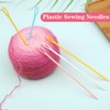 LUNARM 50PCS Plastic Sewing Needles, Large Eye Plastic Yarn Needles,