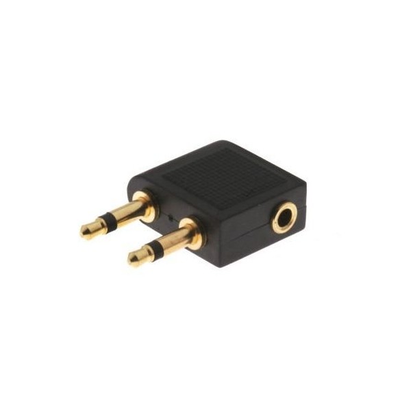 Gold Plated Airplane Headphone Adapter for 3.5mm Plug Jack Socket Converter (1xairplane headphone adapter)