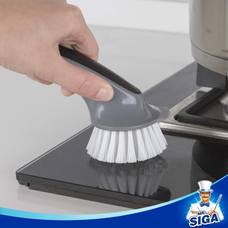 MR.SIGA Pot and Pan Cleaning Brush, Dish Brush for Kitchen,