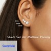 Dainty 6 Pairs Earrings Sets for Multiple Piercing, Lightweight 14K