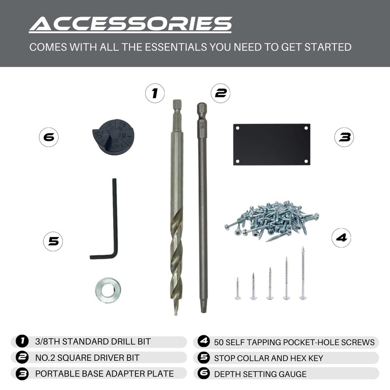 Massca Pocket Hole Jig Kit M1 - Adjustable & Easy