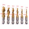 KSTE Hex Shank Drill, 6 Pieces Metric Thread M3-M10 Titanium