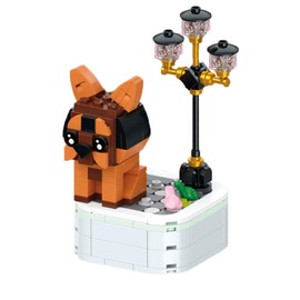 NBFBA Building Blocks Set, 199 Clamping Blocks, Mini Bullmastiff and Street Lamp, Potted Plant Building Blocks Set, Home Decoration, Educational Toy, Birthday Gifts for Adults / Teens (Children from 6