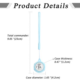 OIDEA Clip-on Digital Watch with Carabiner: Fob Watch Circle Week Calendar Alarm Clock Stopwatch Buckle Backpack Pink White Light Blue, lightblue