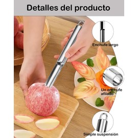 6 Piezas Cortador de Manzana, Descorazonador de Piña, Cortador de Manzanas en Gajos, Descorazonador de Manzanas, Acero Inoxidable, Para Frutas y Verduras, Cocina Casera