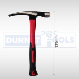 Dunnet Tools Hammer with Fibreglass Handle - Durable Carbon Steel Head Camping Hammer Lightweight Pin Hammer Use Shaft for Small, Pin, Panel, Tack, and Nails Clip (600g Brick Hammer)