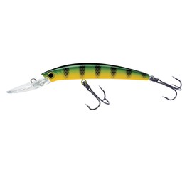 Yo-Zuri R1301MPC Crystal Minnow Deep Diver Walleye, Floating 5-1/4", 7/8 oz, 2 Hook, Green Perch