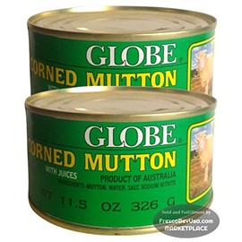Globe Corned Mutton with Juices (Pack of 2 x 11.5 Oz) HALAL Corned Mutton is delicious and makes a great meal | Imported from Australia #1 Seller
