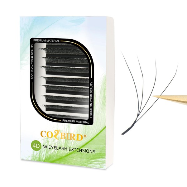 COZBIRD Eyelash Extensions, 4D W, Ready Fan Volume Eyelash Extensions,