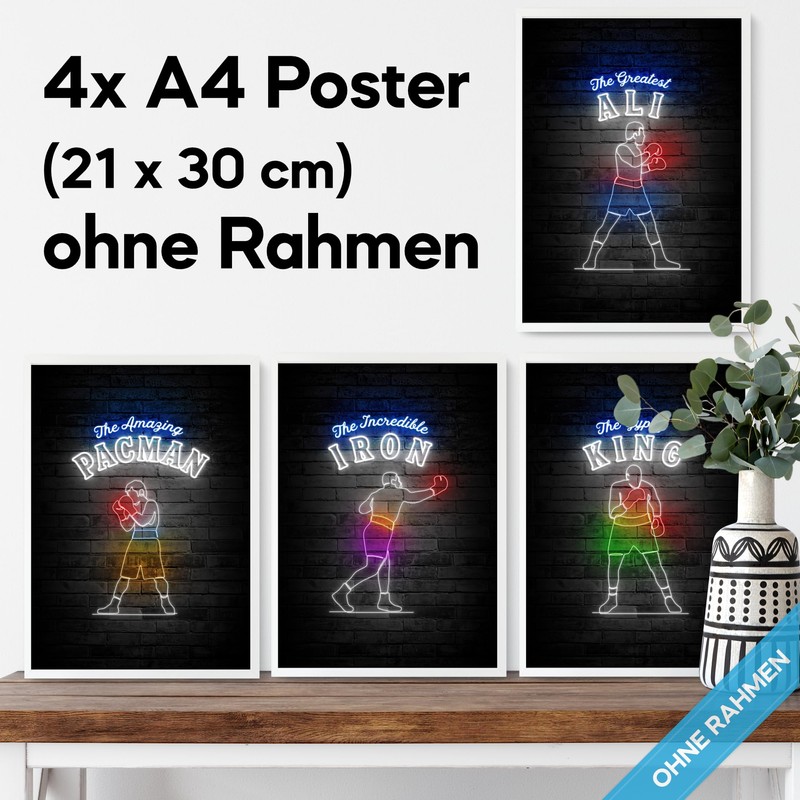 Boxing Poster Set - Fitness and Motivation Aesthetic Pictures, Gym