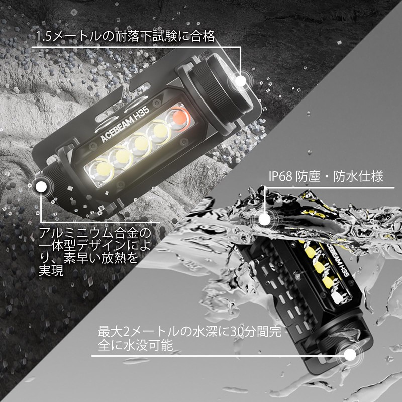ACEBEAM H35-5 Core White & Red Dual Light Source LED