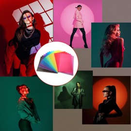 SWTYExt Pack of 20 Heat Resistant Film for Lamps 10 Colours Lamp Film 29.7 x 21 cm Colour Films Gel Colour Filter A4 Transparent Colour Correction for Photo Lamp Headlight Graphic Studio Strobe Flash