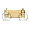 METWET Bathroom Light Fixtures, 2 Light Brushed Gold Vanity Light,