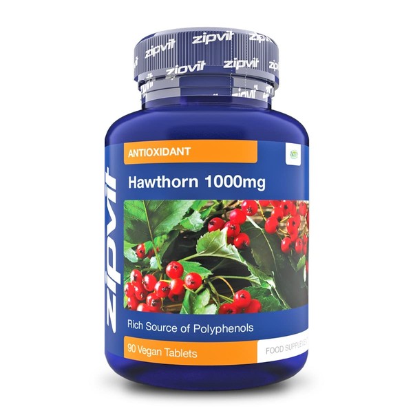Hawthorn 1000mg, 90 Vegan Hawthorn Tablets. 3 Months Supply.